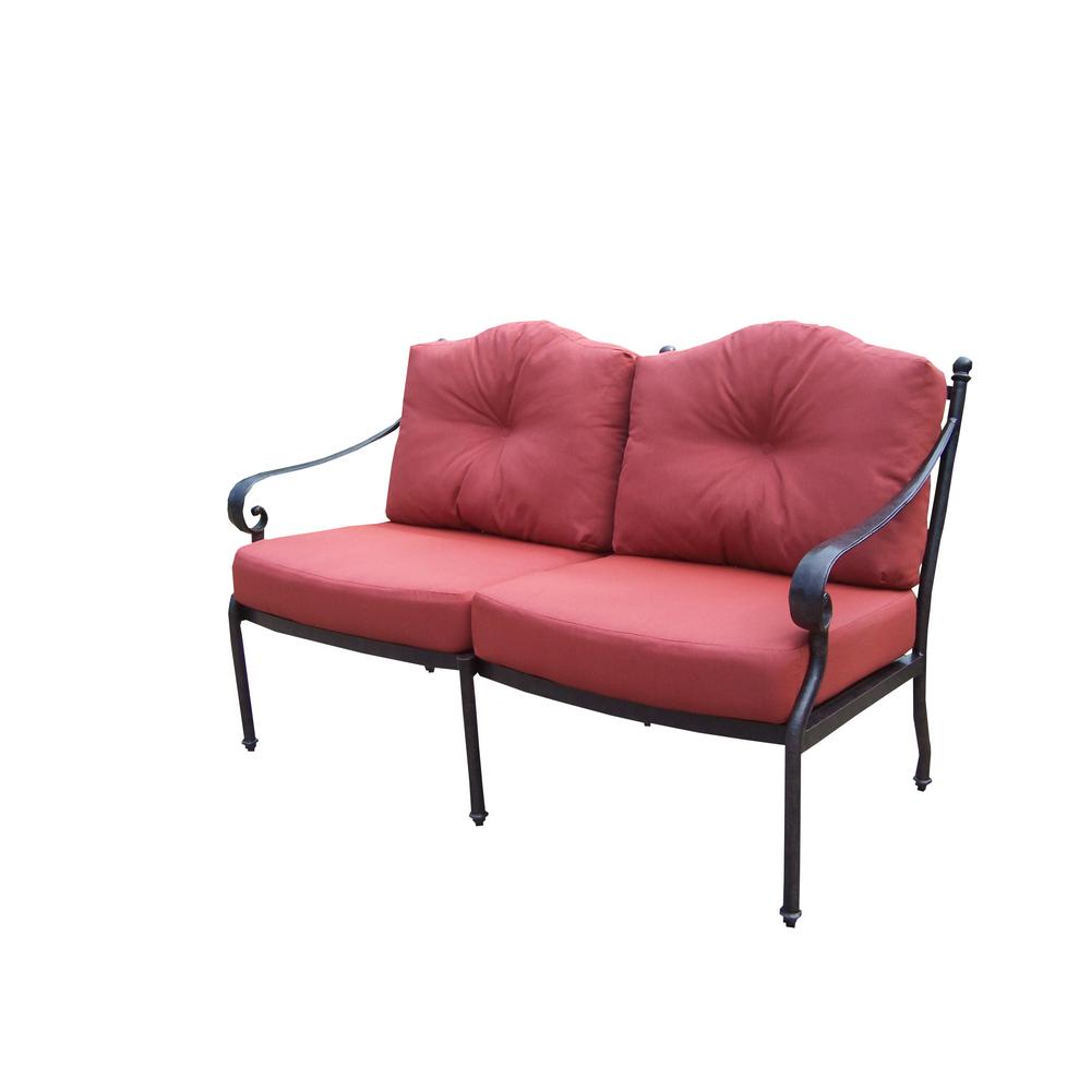 Berkley Aluminum Outdoor Loveseat with Red CushionsHD7821LS080MC