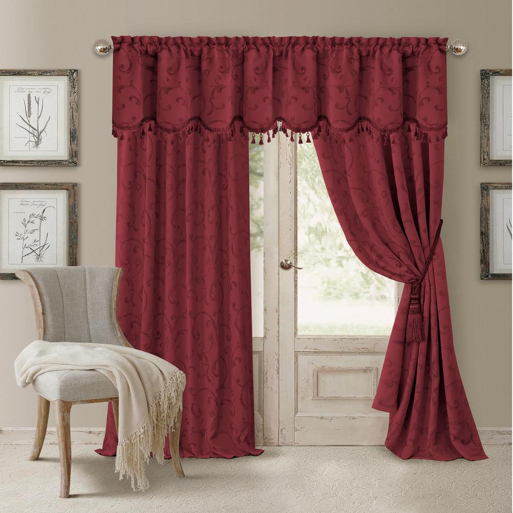Red Jacquard Curtains Drapes Window Treatments The Home