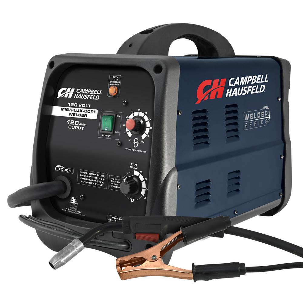 Campbell Hausfeld MIG/Flux Core Welder 120 Amp Output Wire Feed with