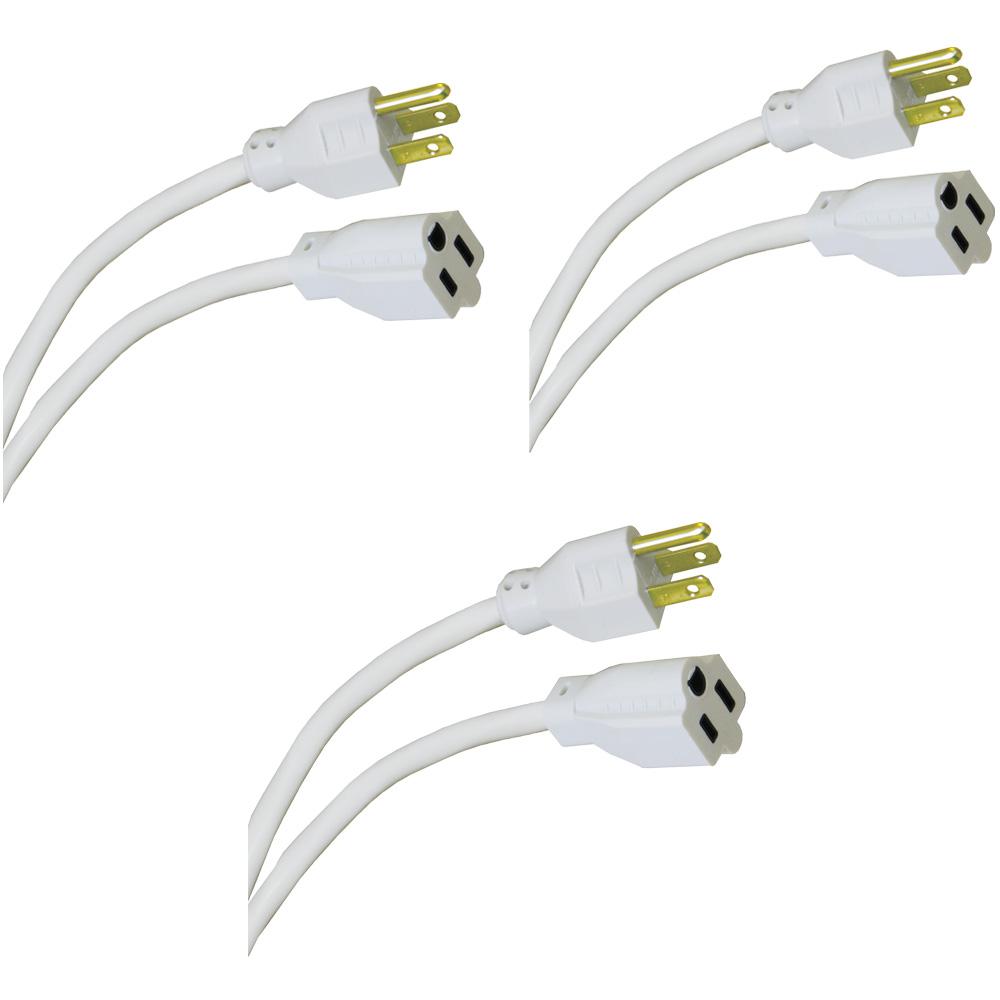 White Indoor/Outdoor Extension Cords Extension Cords & Surge Protectors The Home Depot