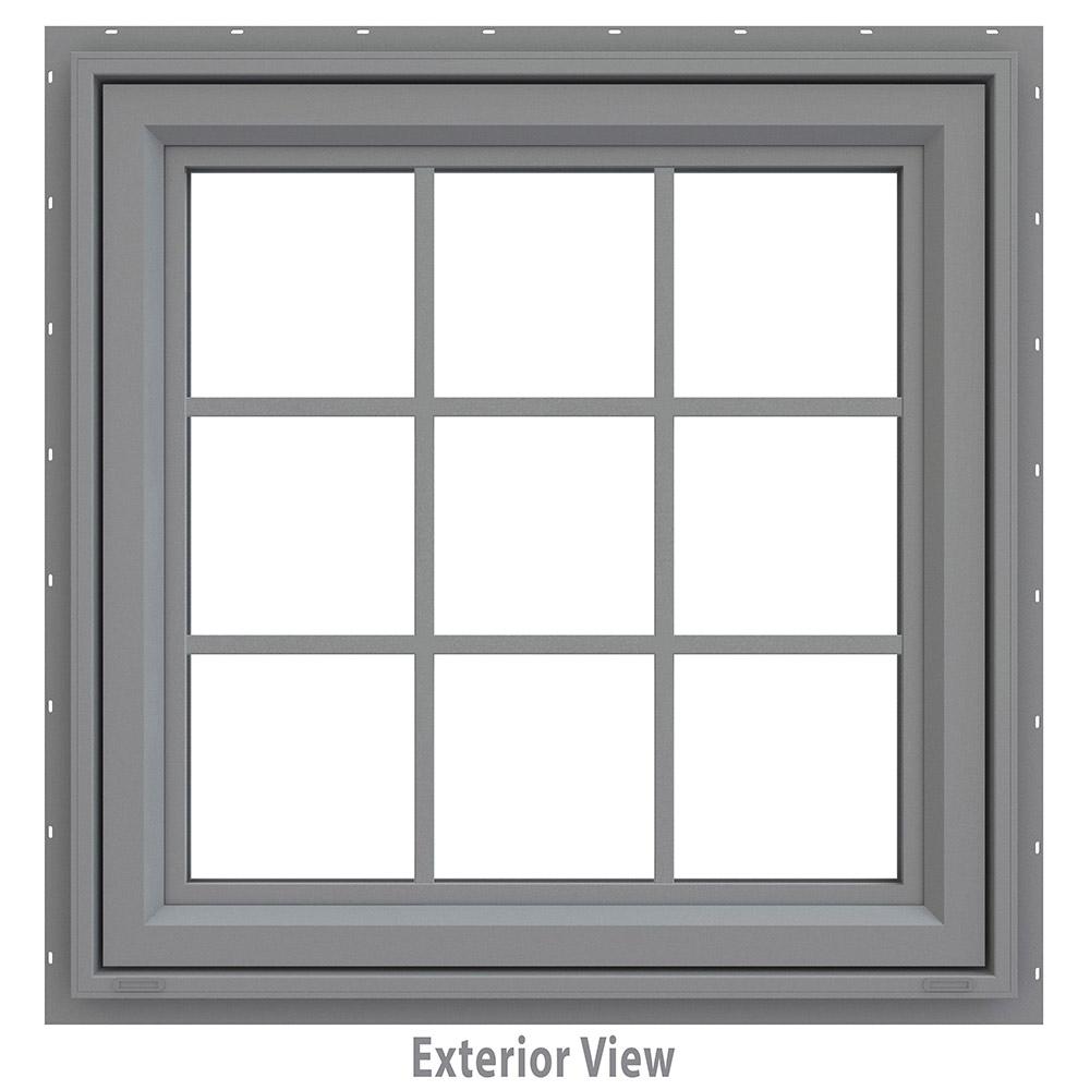 JELD WEN 355 In X 355 In V 4500 Series Gray Painted Vinyl Awning