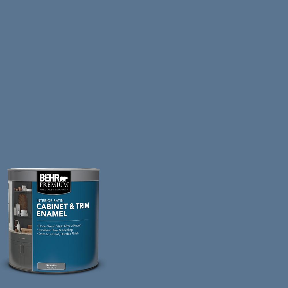 BEHR PREMIUM 1 qt. #PPU14-18 Laguna Blue Satin Enamel Interior Cabinet ...