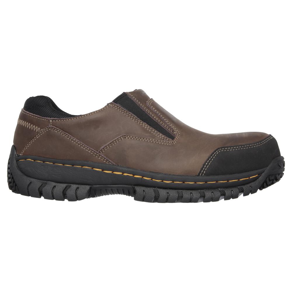 skechers mens brown slip on shoes