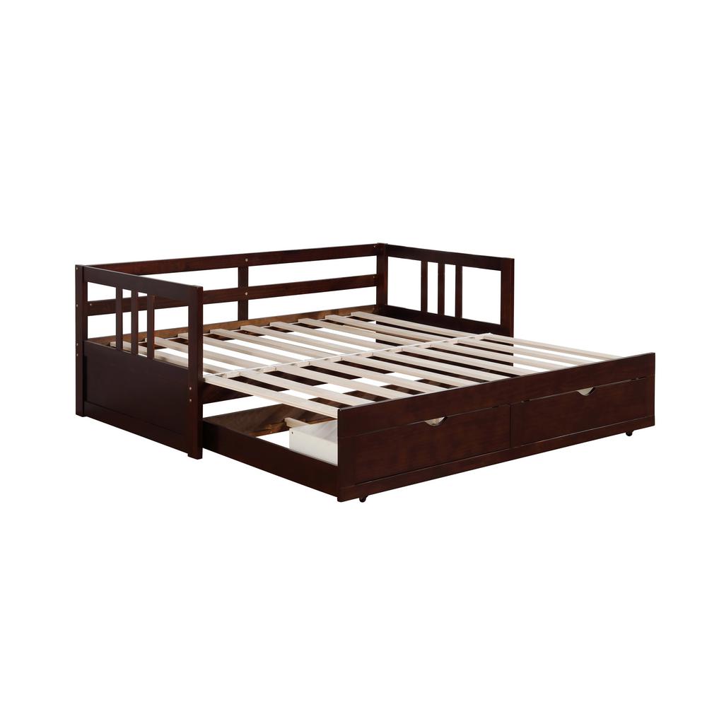 Furniture of America Kerry Convertible Dark Walnut Twin Daybed With ...