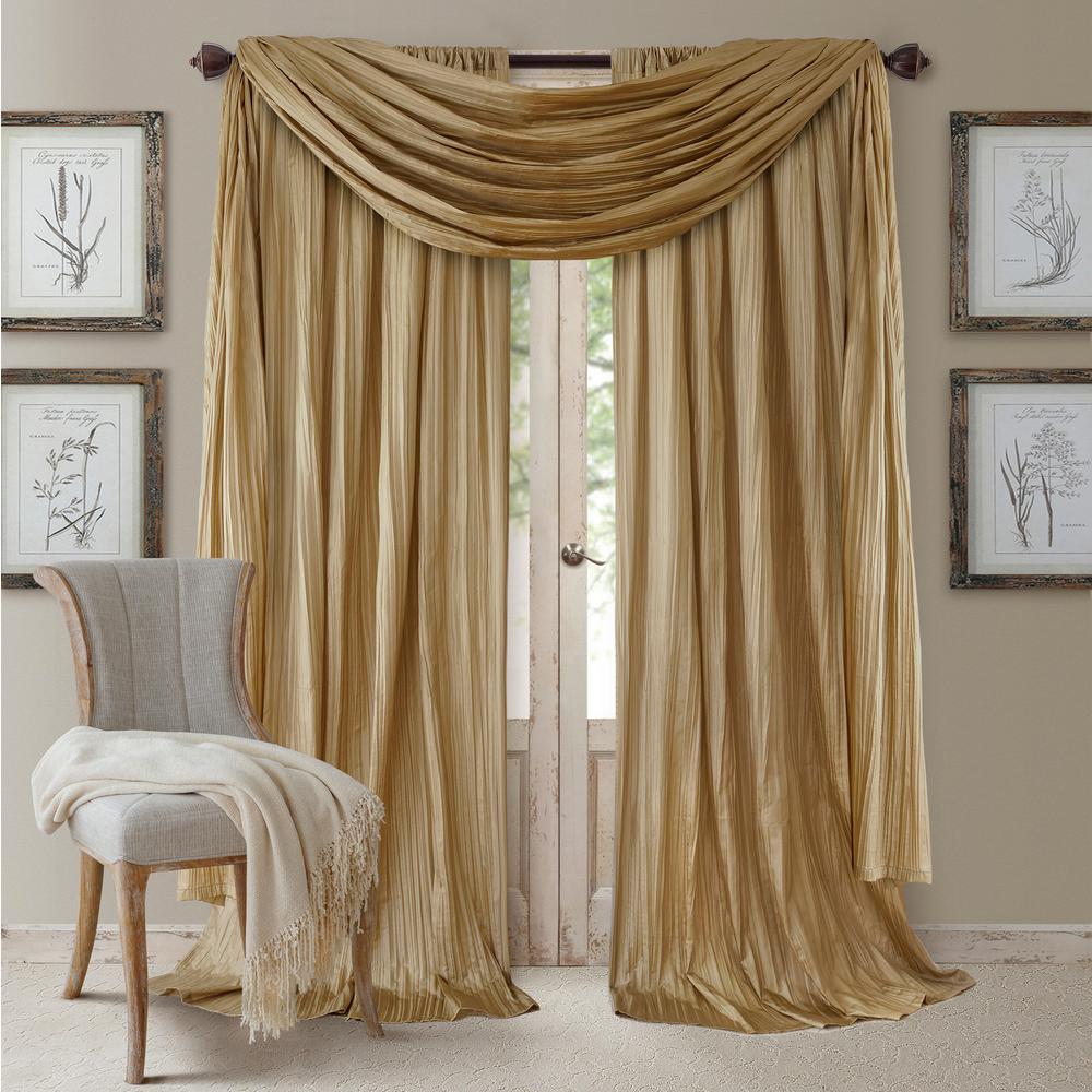 Elrene Gold Rod Pocket 2 Window Curtain Panel 52 In W X 95 L Elrene Gold Rod Pocket 2 Window Curtain Panel 52 In W X 95