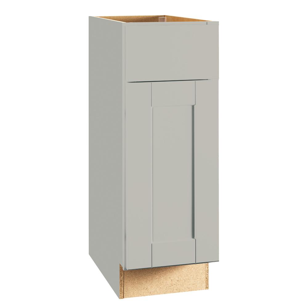 Hampton Bay Shaker Assembled 12x34.5x24 in. Base Kitchen Cabinet with Ball-Bearing Drawer Glides in Dove Gray