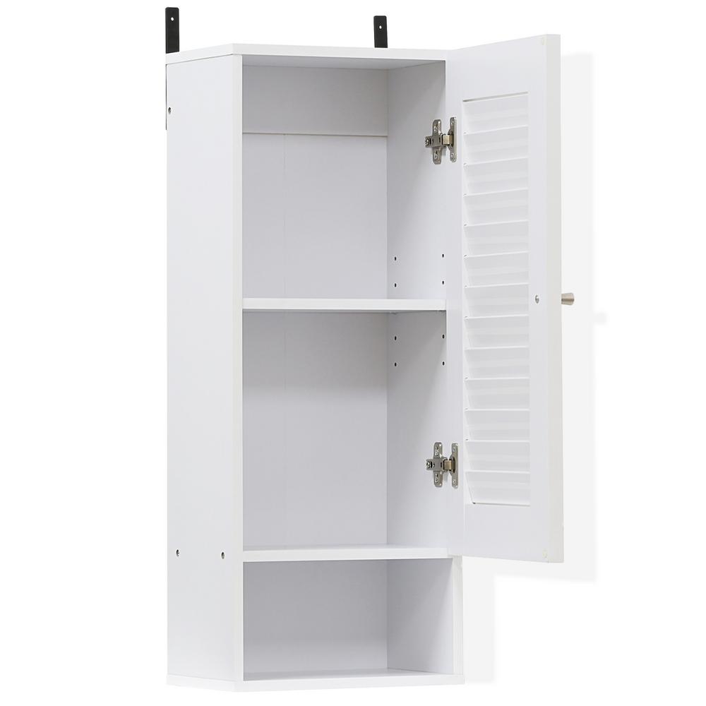 Furinno Indo White Slim Wall Cabinet 16069wh The Home Depot