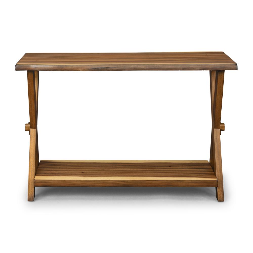 Harper And Bright Designs 50 In Brown Standard Half Moon Wood Console Table With Storage Wf191732aad The Home Depot