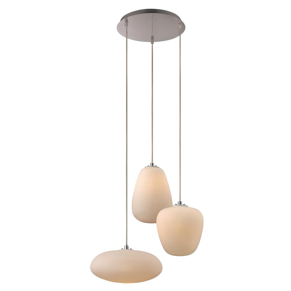 Transglobe Elongated Ovoid 3 Light 15 In Chrome Indoor Pendant Transglobe Elongated Ovoid 3 Light 15 In Chrome Indoor Pendant