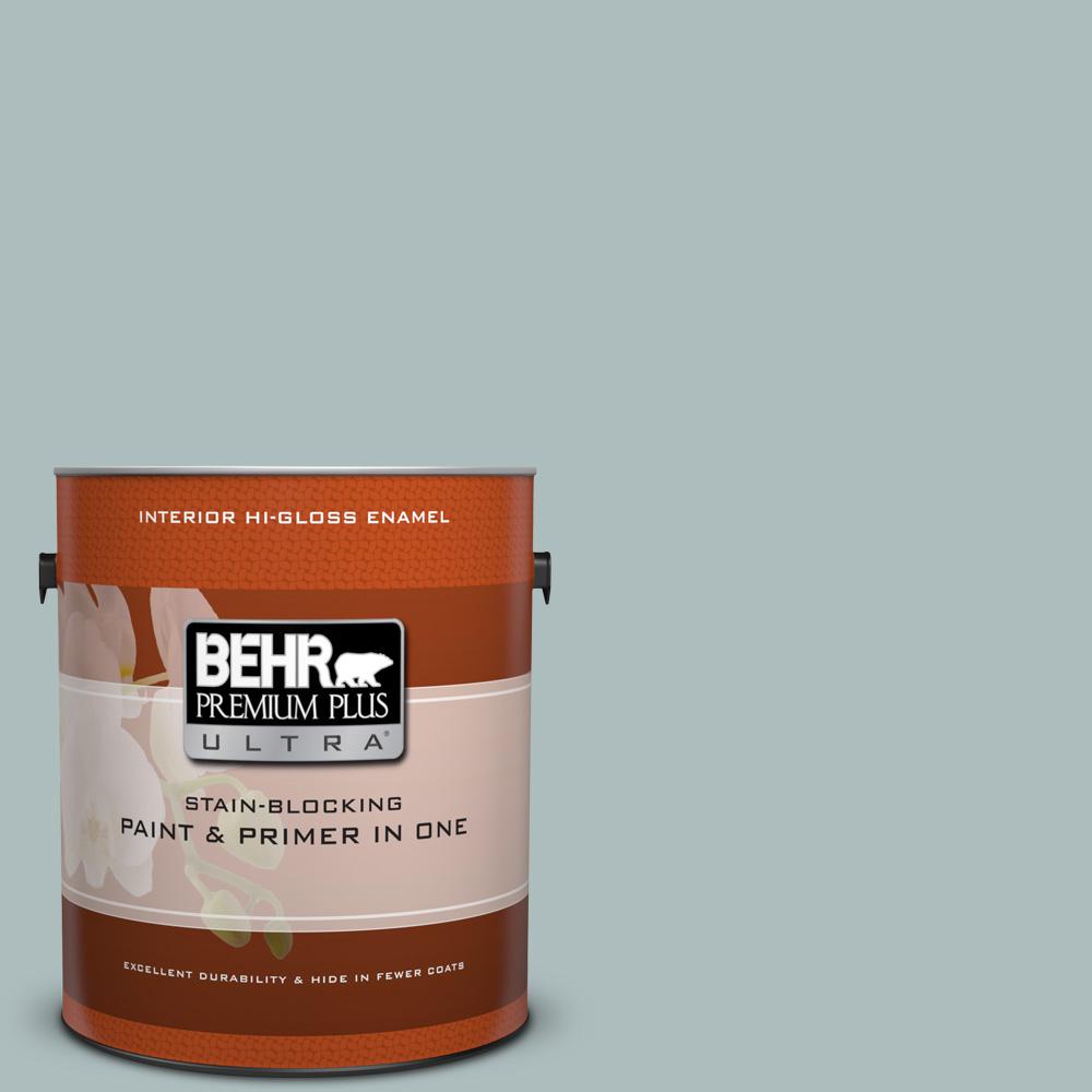 Behr Premium Plus Ultra Gal Hdc Ct Watery Hi Gloss Enamel Interior Paint The