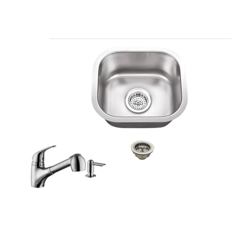 IPT Sink Company Undermount 15 in. 18Gauge Stainless Steel Bar Sink in