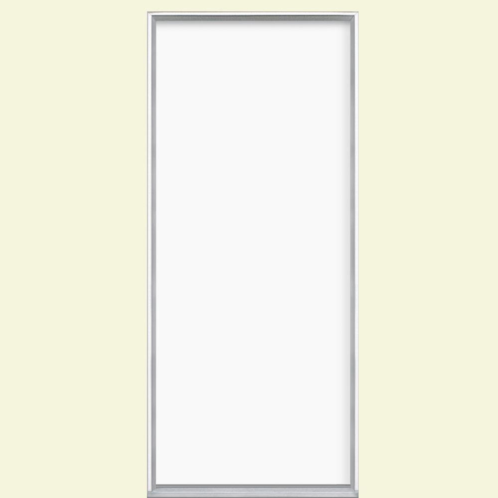 Masonite 32 In X 80 Flush Left Hand Inswing Ultra White Painted Flush Left Hand Inswing Ultra White Painted Steel Prehung Front Door No Brickmold In Vinyl Frame