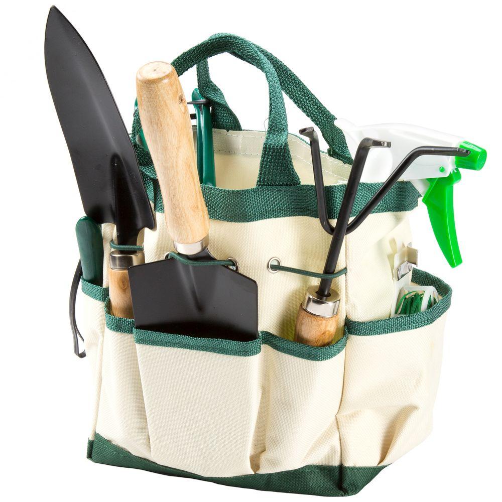 Pure Garden 8.25 in. Garden Tool and Tote Set (8Piece)7508002 The