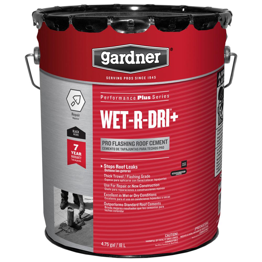 Gardner 4.75 Gal. Wet-R-Dri+ Pro Flashing Asphalt Roof Coating Cement