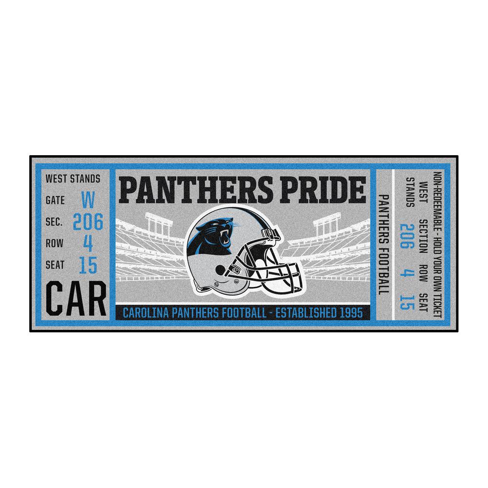 Fanmats Nfl Carolina Panthers 30 In X 72 In Indoor Ticket Runner Rug