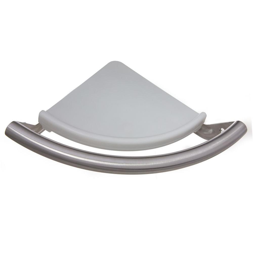 bathroom corner shelf brushed nickel