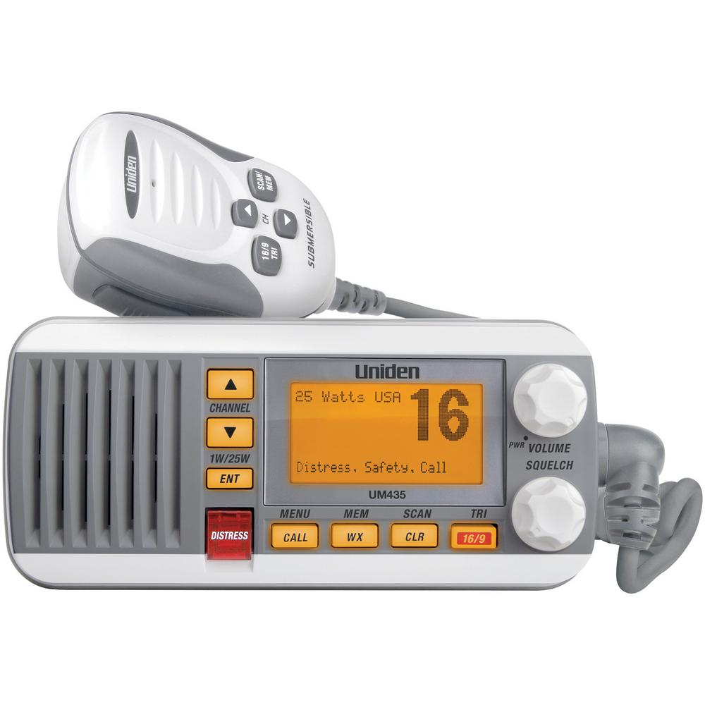 Uniden 25Watt FullFeatured FixedMount VHF Marine Radio in White