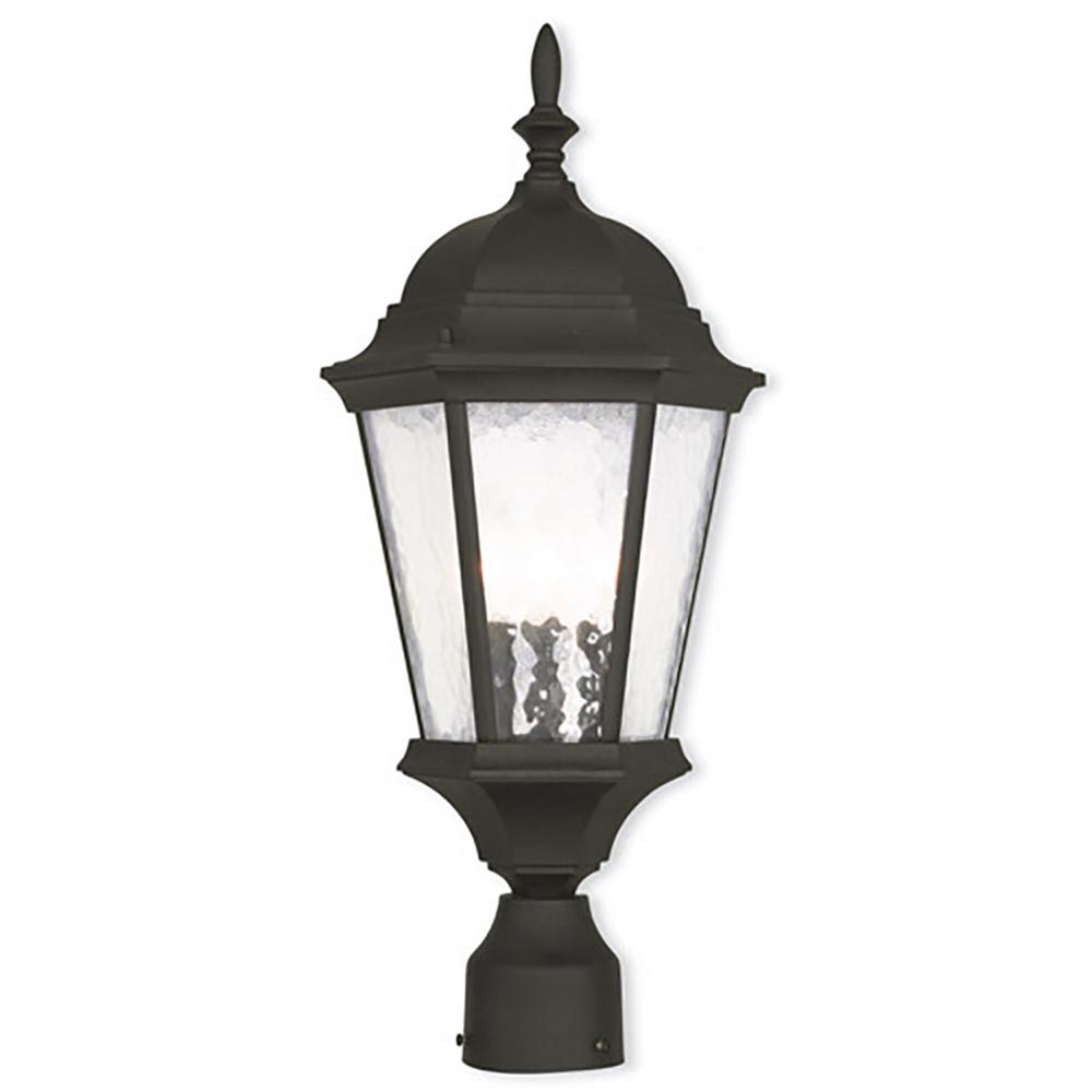 Post Lighting Outdoor The Home Depot Hamilton 3 Light Outdoor Textured Black Post