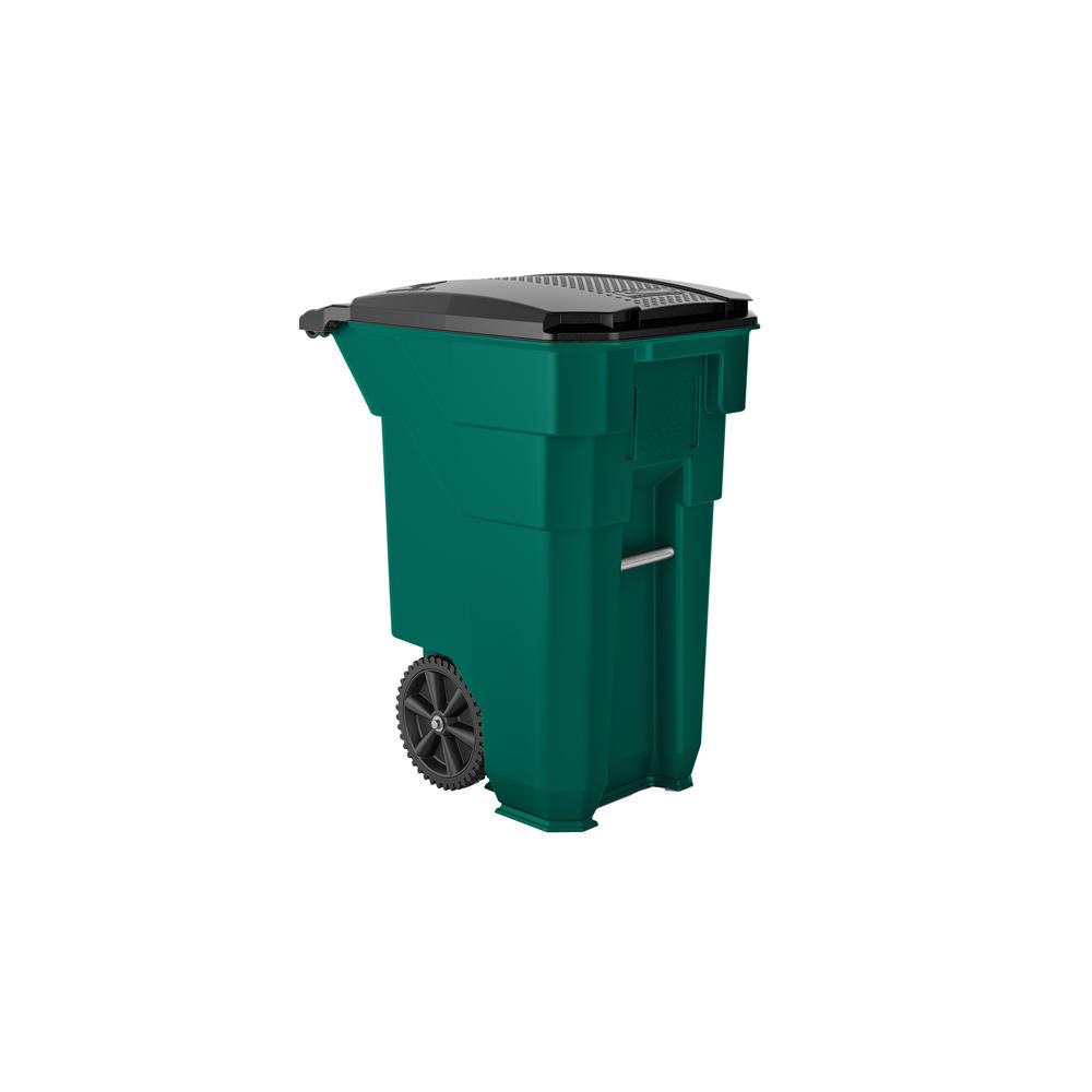 Toter 64 Gal. Green Trash Can with Wheels and Attached Lid02556401GRS