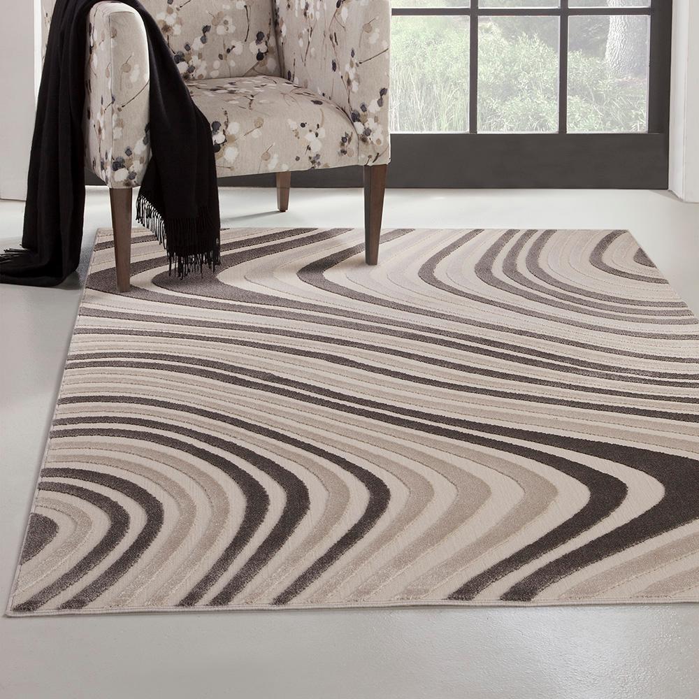 UPC 814127023695 product image for Metro Ripple Charcoal (Grey) 5 ft. 3 in. x 7 ft. 6 in. Area Rug | upcitemdb.com