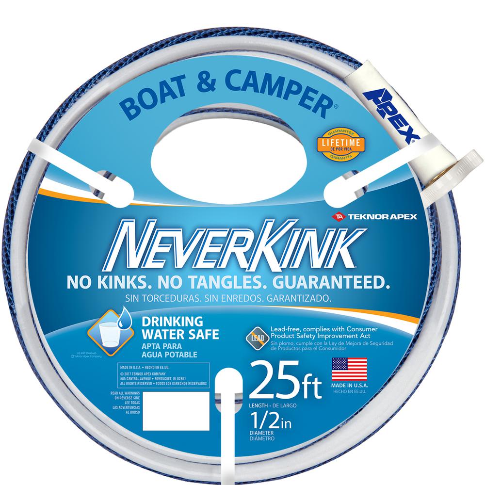 Neverkink Premium 1 2 In Dia X 25 Ft Boat And Camper Water Hose
