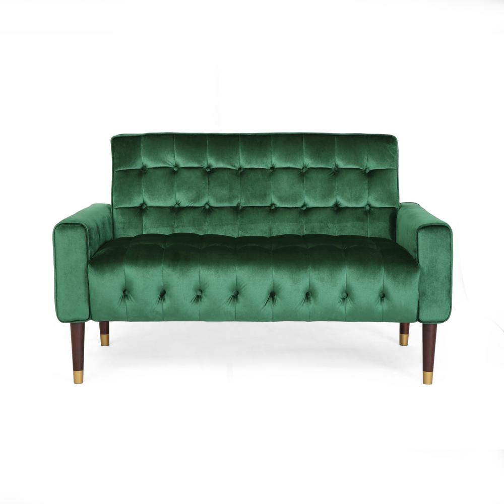 Harnett 2-Seat Emerald and Gold Upholstered Loveseat 67737 - The Home Depot