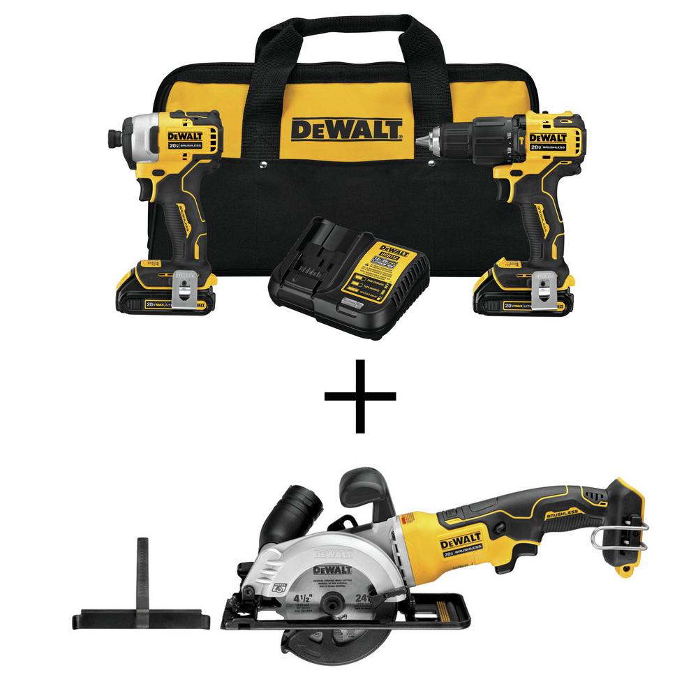 DEWALT ATOMIC 20-Volt MAX Li-Ion Cordless Hammer Drill/Impact Combo Kit ...