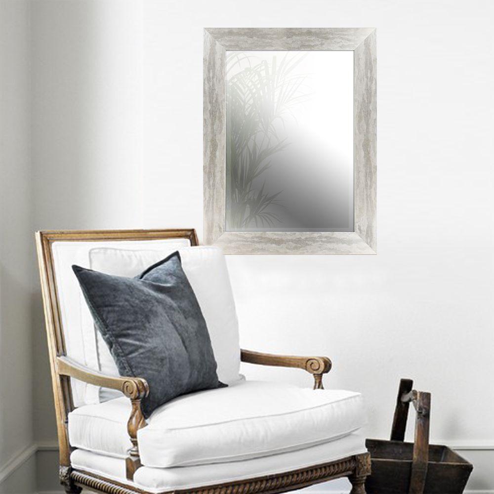 34 25 In H X 26 W Silver Leaf Gradient Frame Beveled Mirror Inner 20 28