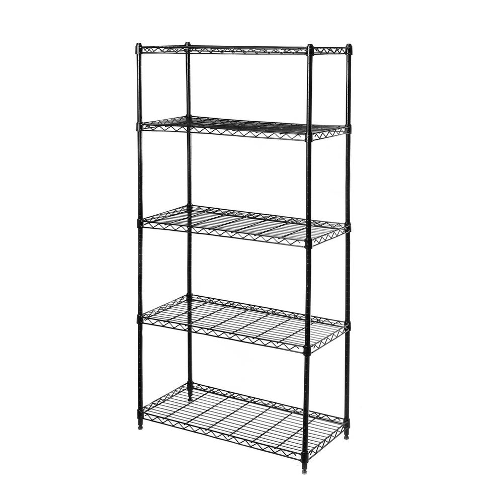 Seville Clics 30 In W X 14 D 60 H 5 Tier Black Epoxy Seville Clics 30 In W X 14 D 60 H 5 Tier