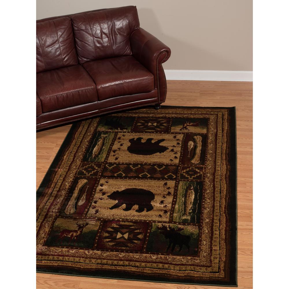 United Weavers Designer Contours Cem Bear Wilderness Toffee 5 Ft X 8 Area Rug
