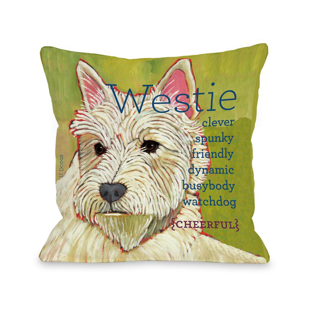 Lime Green Home Decor The Depot Westie 1 16 In X Decorative Pillow