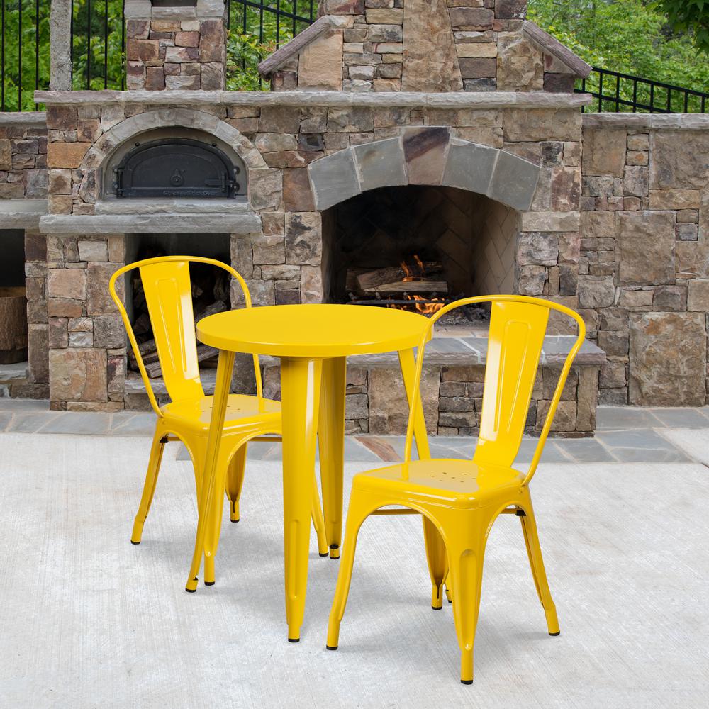 Carnegy Avenue Yellow 3 Piece Metal Round Outdoor Bistro Set Cga Ch 194633 Ye Hd The Home Depot - Yellow Patio Bistro Set Carnegy Avenue Yellow 3 Piece Metal Round Outdoor Bistro Set Cga Ch 194633 Ye Hd The Home Depot - Yellow Patio Bistro Set