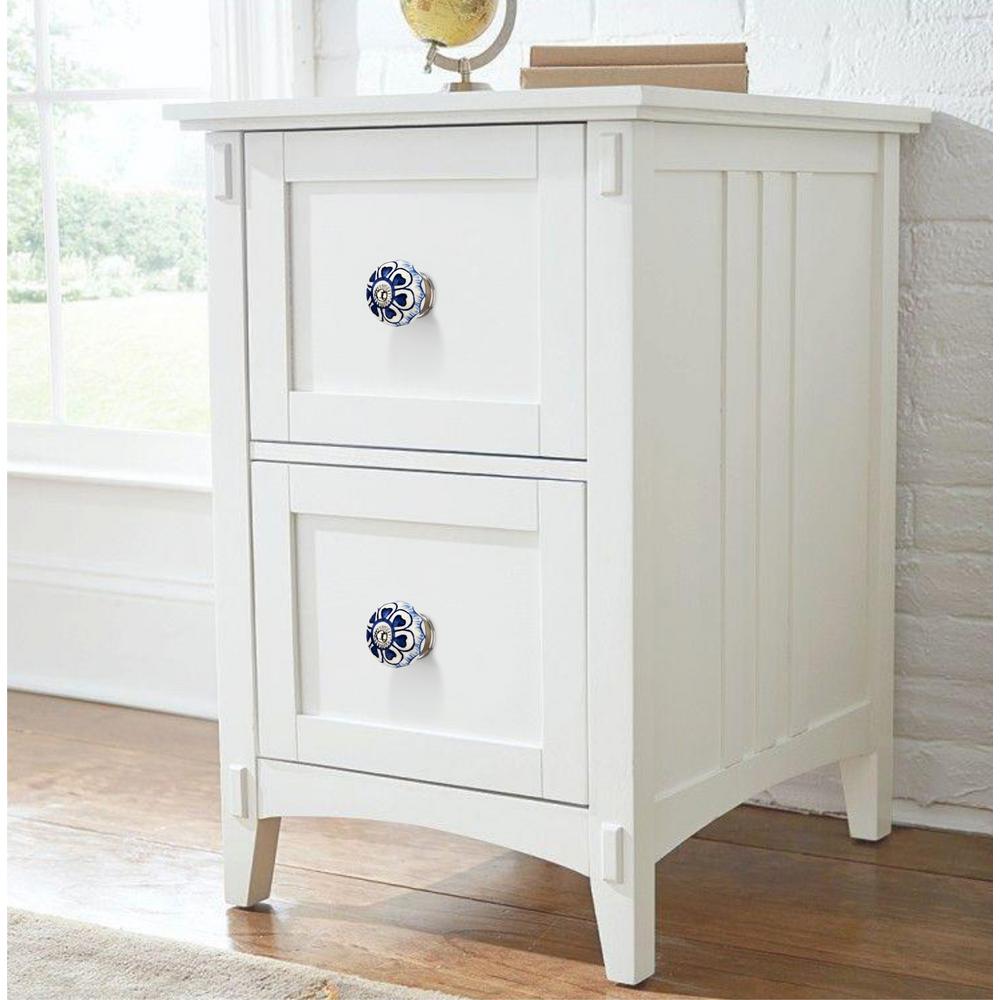 Mascot Hardware Heart Washed 1 57 In Blue Round Cabinet Knob