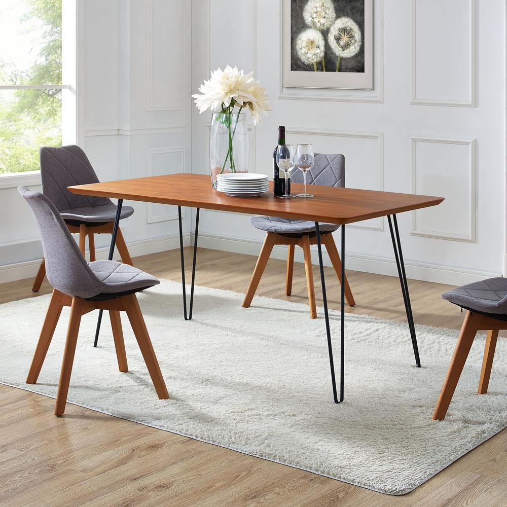 We Furniture 60 In Mid Century Modern Dining Table Walnut Hdw60hpdwt The Home Depot