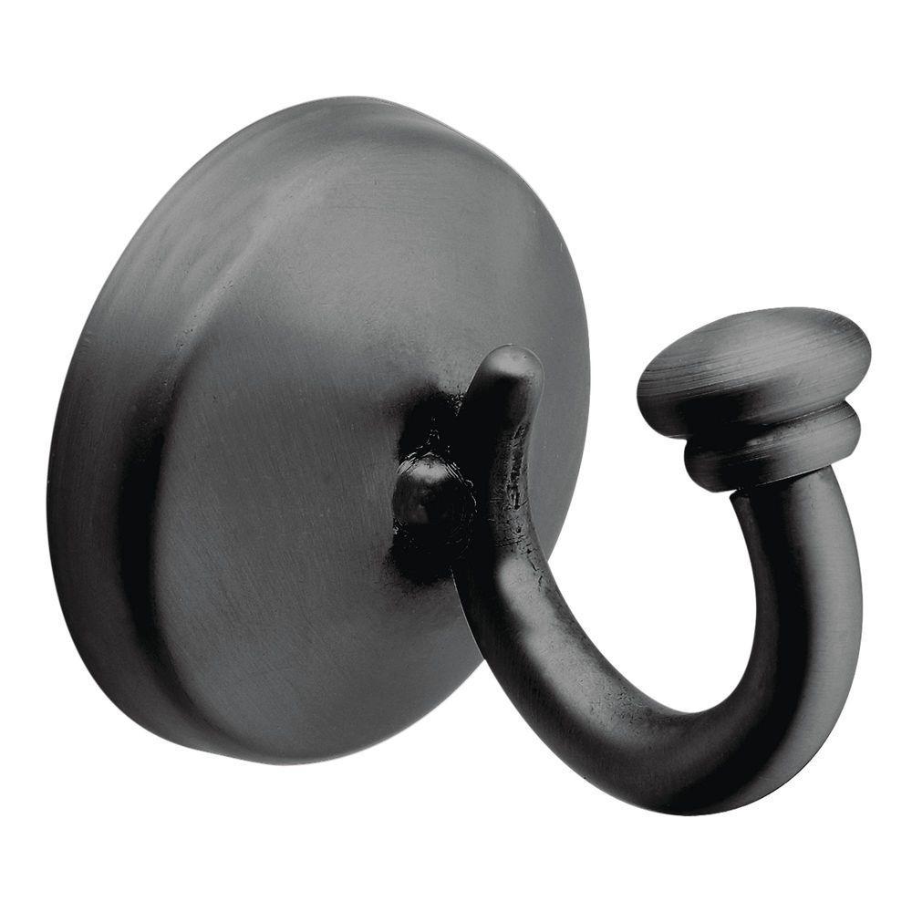 MOEN Sienna Single Robe Hook in BlackDN4903BK The Home Depot