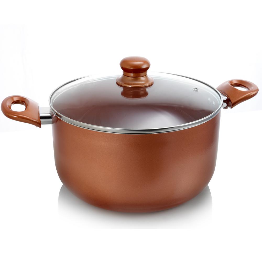 UPC 636555002048 product image for Better Chef 2 qt. Round Aluminum Ceramic Nonstick Dutch Oven in Copper with Glas | upcitemdb.com