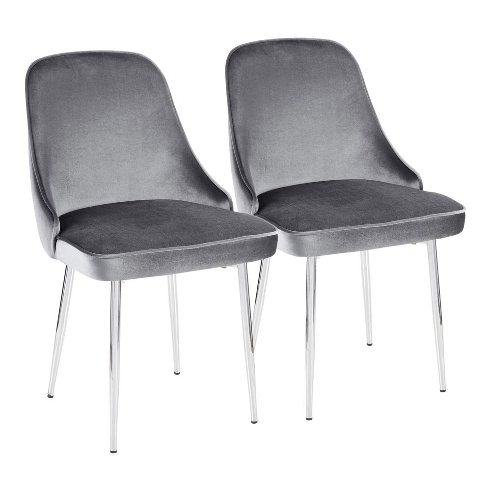 Lumisource Chrome And Blue Marcel Velvet Dining Chair Set Of 2 Dc Lumisource Chrome And Blue Marcel Velvet Dining Chair Set Of 2