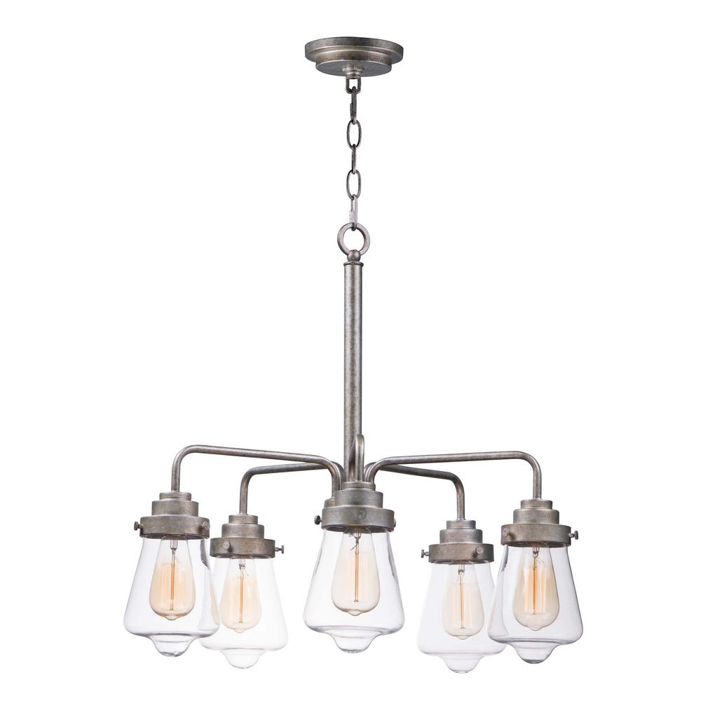Maxim Lighting Cape Cod 26 In W 5 Light Weathered Zinc Chandelier With Clear Shade Maxim Lighting Cape Cod 26 In W 5 Light Weathered Zinc Chandelier With Clear Shade