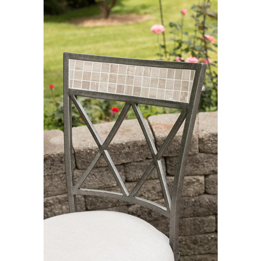 Hillsdale Furniture Milestone 26 In Aged Pewter And Silver Swivel Indoor Outdoor Counter Stool 6313 826 The Home Depot