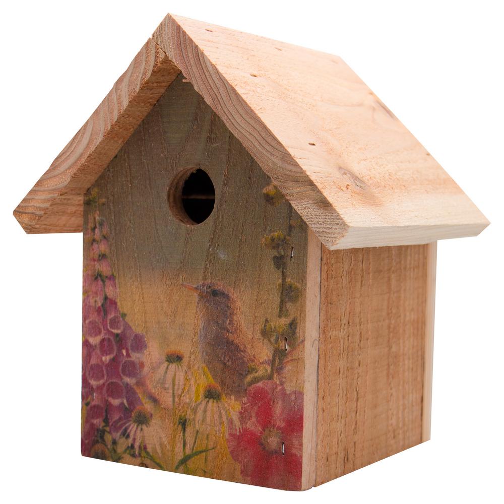 S and K Cedar Decorated Wren HouseWRENH1 The Home Depot