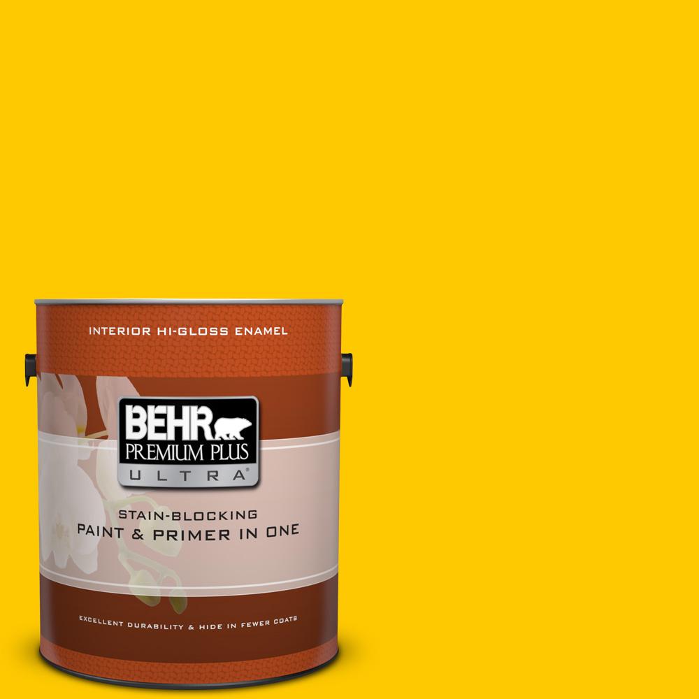 BEHR Premium Plus Ultra 1gal. BXC34 Mineral Yellow SemiGloss Enamel Interior Paint375401