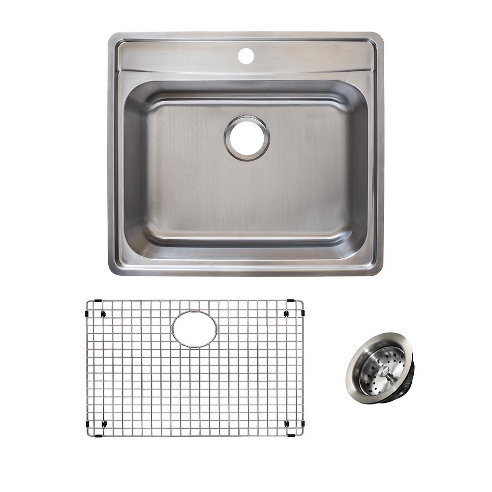 Franke Evolution All In One Drop In Stainless Steel 25 In 1 Hole Single Bowl Kitchen Sink Kit In Satin