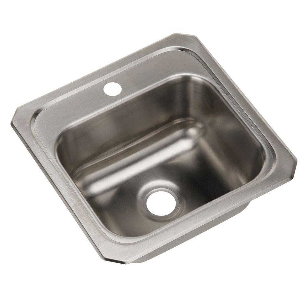 Elkay Celebrity Drop In Stainless Steel 15 In 1 Hole Single Bowl Kitchen Sink