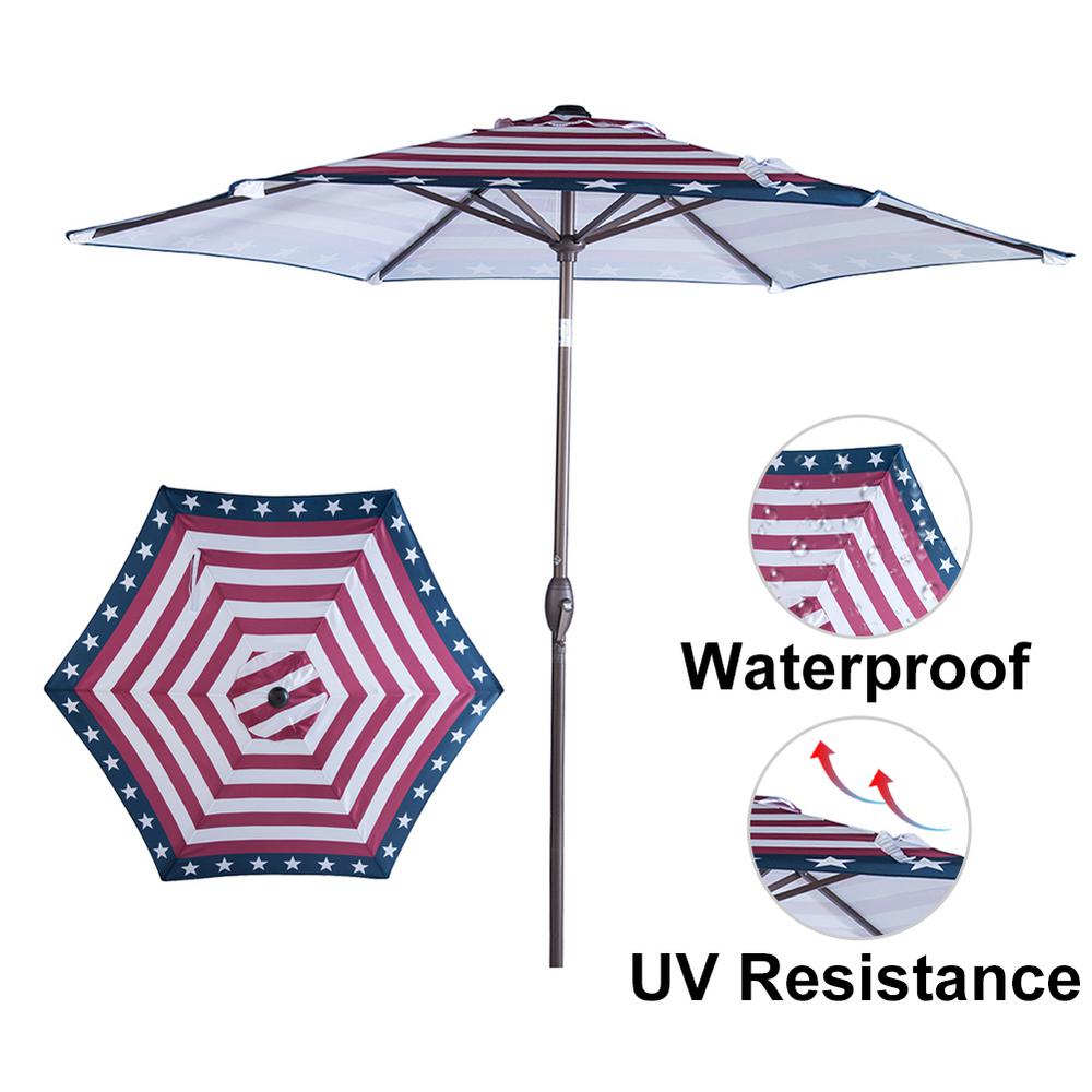 Abba Patio 9 Ft Aluminum Market Push Tilt And Crank Patio Umbrella In Striped Flag Ap9386ctsf The Home Depot