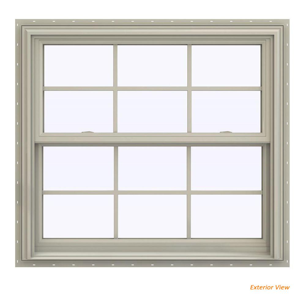 Jeld Wen 39 5 In X 40 V 2500 Series Desert Sand Vinyl Double Jeld Wen 39 5 In X 40 V 2500 Series Desert Sand