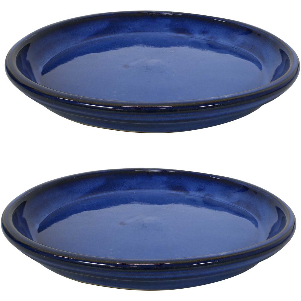 sunnydaze-decor-14-25-in-imperial-blue-ceramic-planter-saucer-set-of