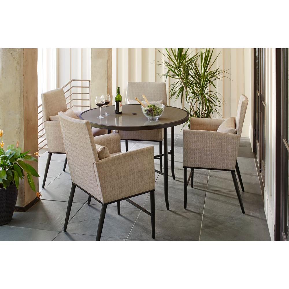 Hampton Bay Aria 5 Piece Patio High Dining Set Fcs80223st The Hampton Bay Aria 5 Piece Patio High