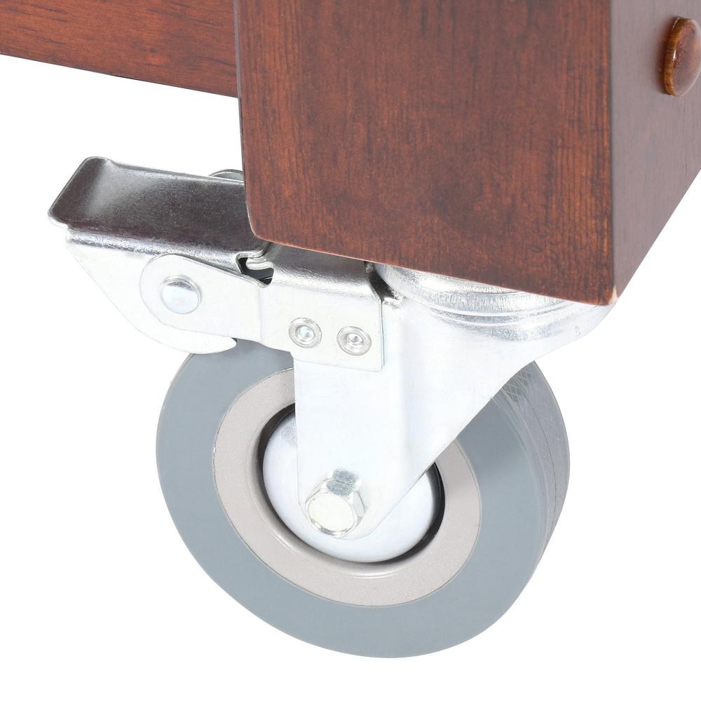 Chris Chris Pro Chef Espresso Kitchen Cart With Storage Jet1226