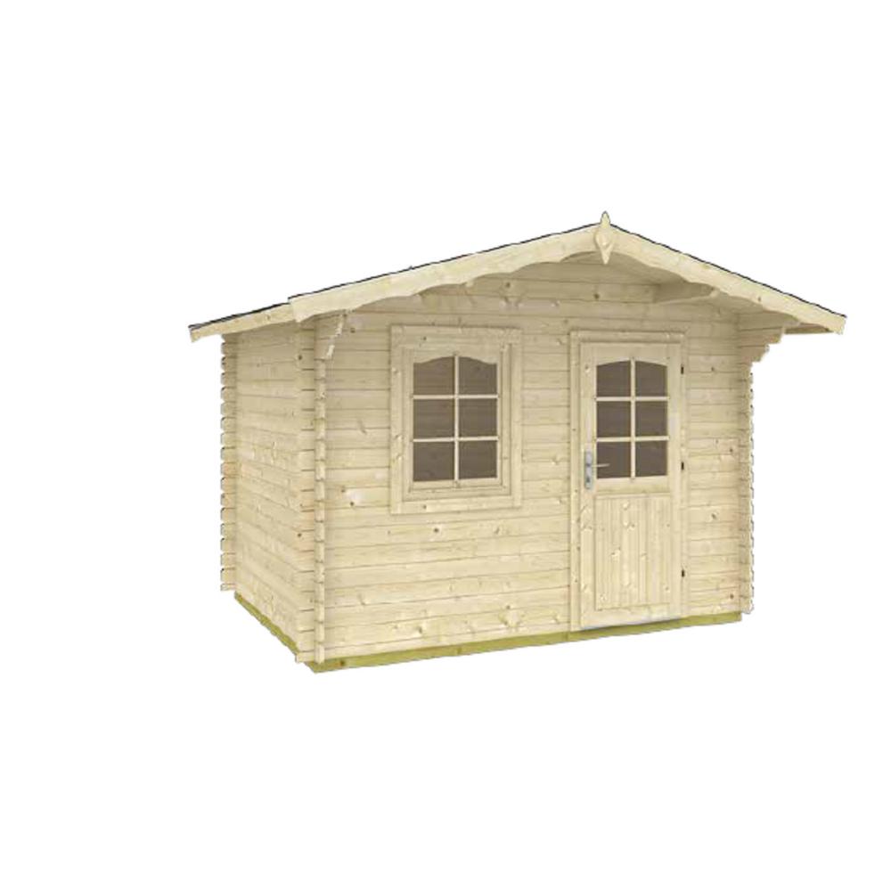 Hud 1 Ez Buildings Tina A 7 Ft X 7 Ft X 8 Ft Diy Log Garden House Storage Building Kit Tina A The Home Depot