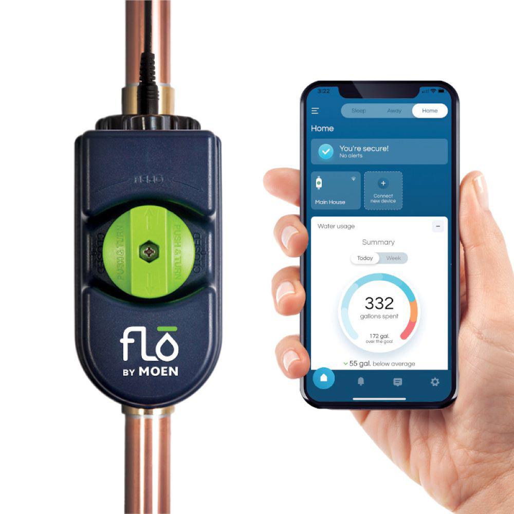 MOEN Flo by Moen Smart Water Leak Detector with Programmable App and Alarm-920-004 - The Home Depot